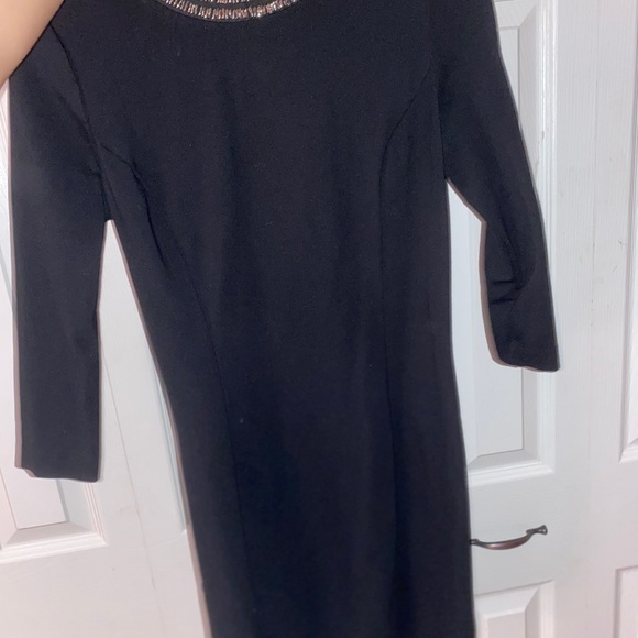 Gorgeous beaded black dress, 3/4 length sleeves - Picture 2 of 2